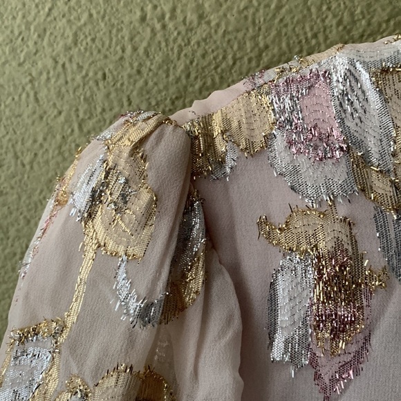 PATRA beautiful metallic sliver gold floral prints on top midi dress Far… - Picture 9 of 13